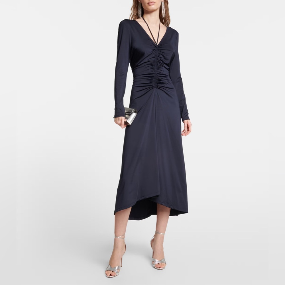 NWT VERONICA BEARD Navy Gilbert jersey midi dress 14